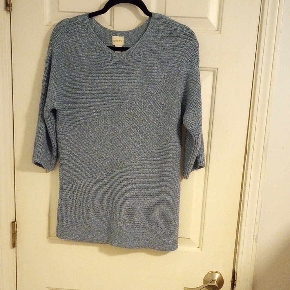 Chico's Textured Gray Knit Top